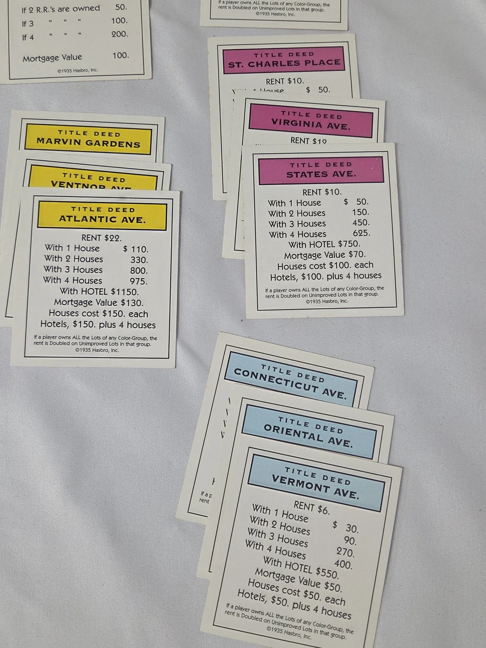 Monopoly Deluxe Edition 1998 Replacement Pieces Title Deed Boardwalk